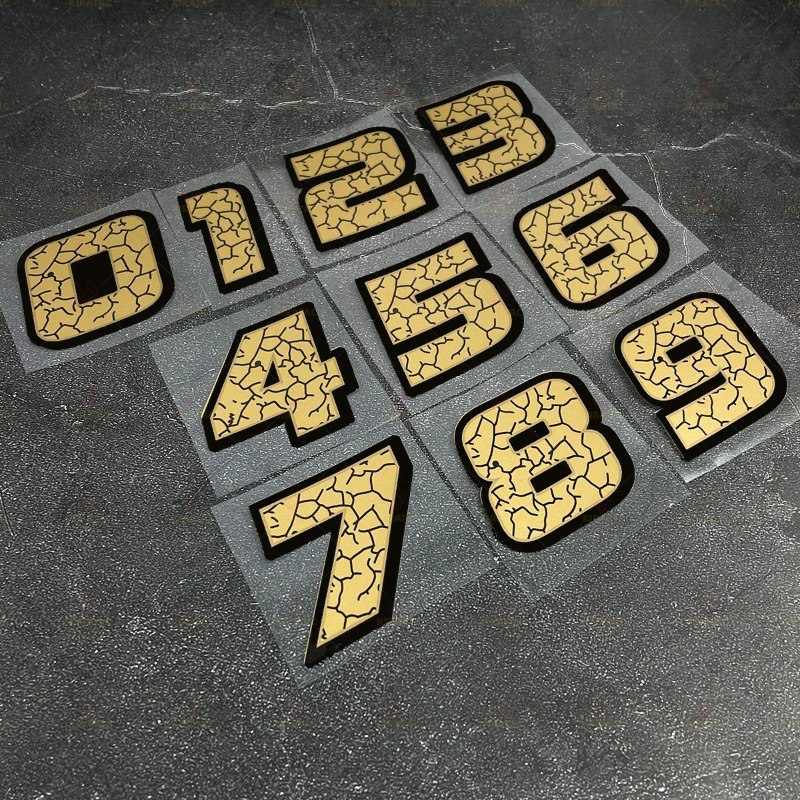Scooter Helmet Set - 2 Buah/Set Stiker Nomor Sepeda Motor