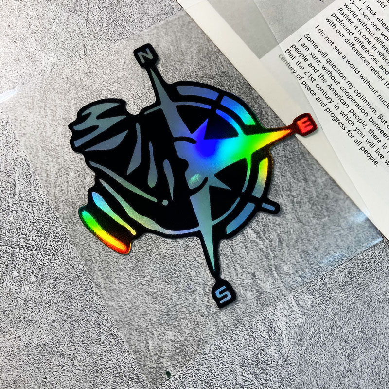 1 Buah Stiker Vinil Pola Kompa - Scooter Helmet Set ulasan dan harga